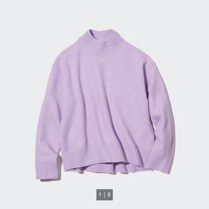 Perfect Condition UNIQLO Yarn Mock Neck Long-Sleeve Purple Sweater Sz. XS